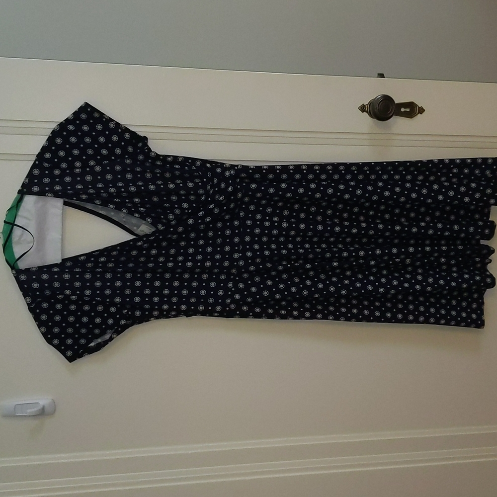 Casual Navy patterned pull-on dress.
